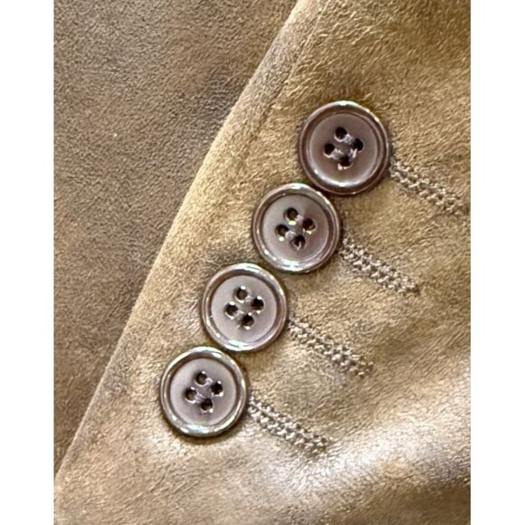 Mantoni Italy Design Faux Suede Leather Blazer Jacket Brown 48R - Picture 7 of 7